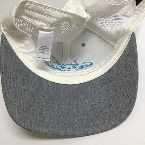 Get Reel Snapback Fishing Hat Cap Mesh Back Marlin Gray Aqua Blue Deep Sea FL - Picture 8 of 14